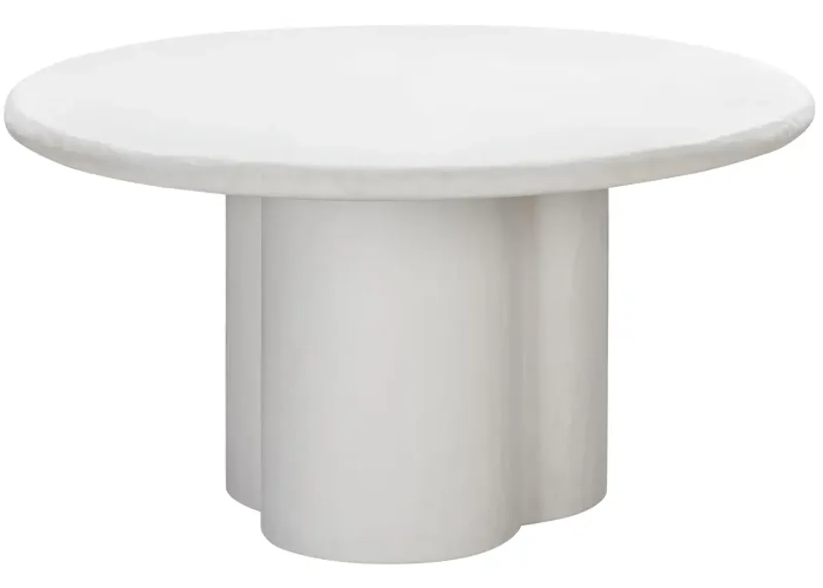 Elika White Faux Plaster Round Dining Table