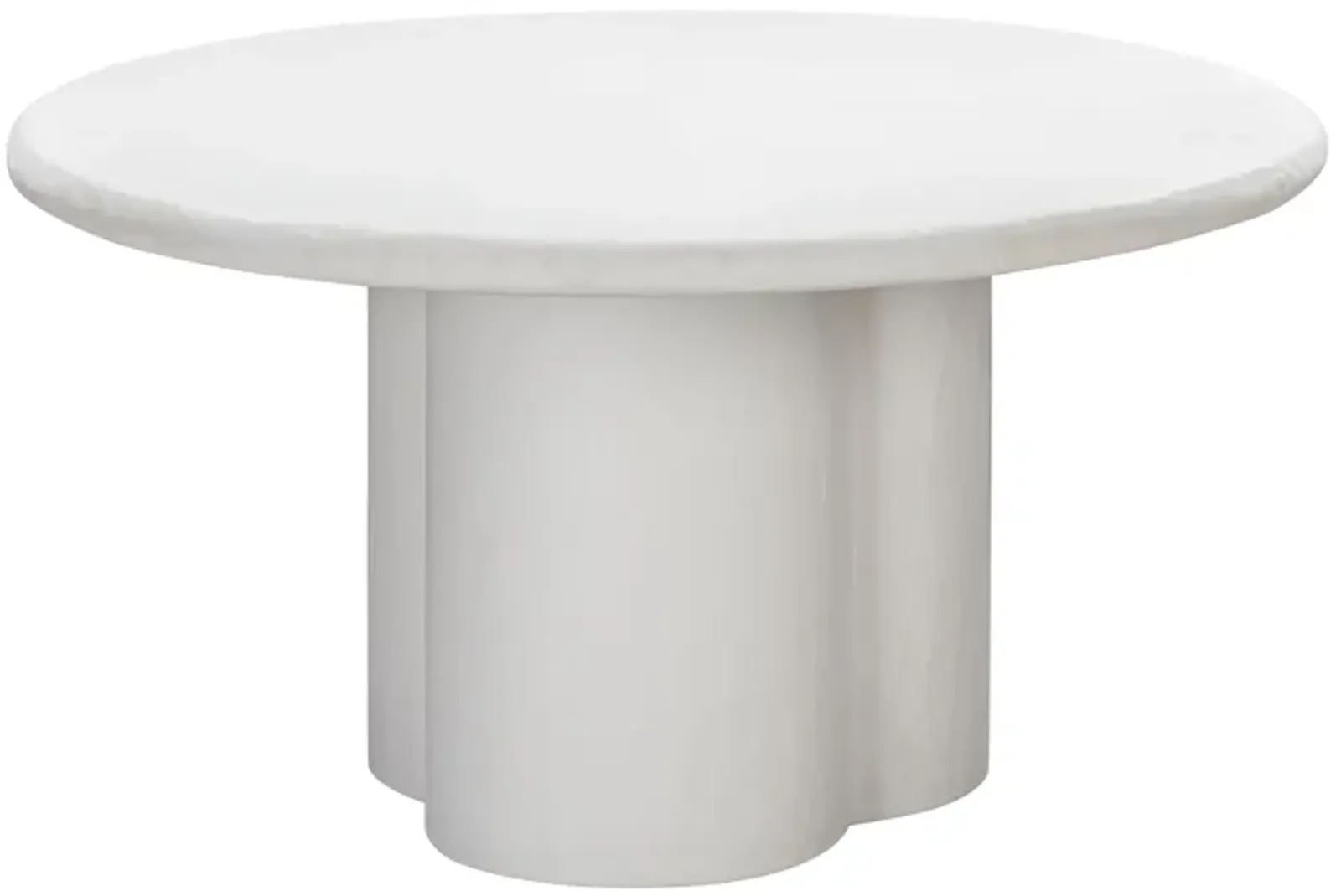 Elika White Faux Plaster Round Dining Table