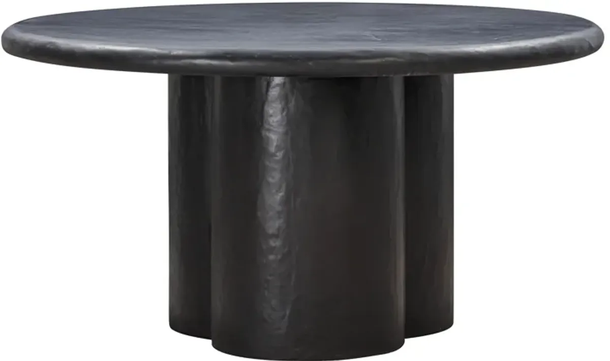 Elika Black Faux Plaster Round Dining Table