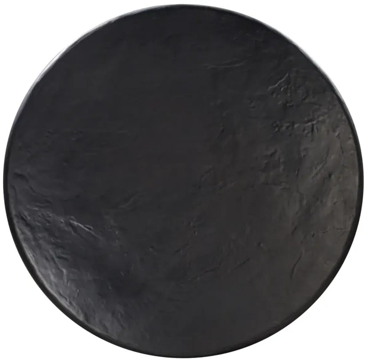 Elika Black Faux Plaster Round Dining Table