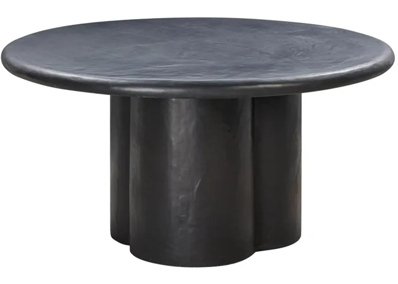 Elika Black Faux Plaster Round Dining Table