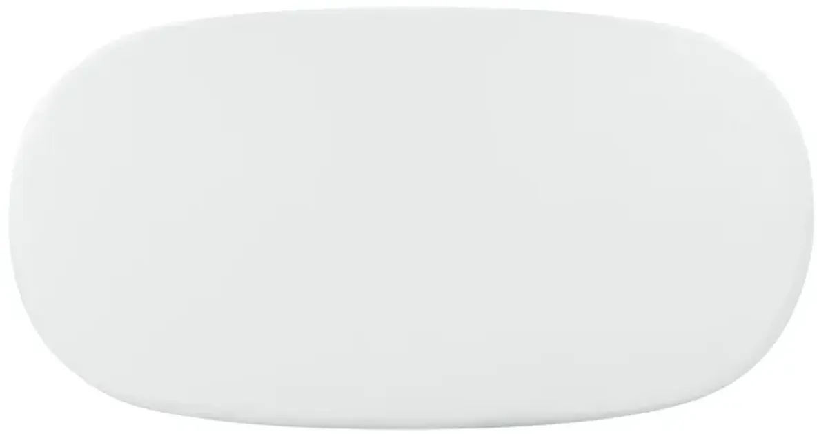 Elika White Faux Plaster Oval Dining Table