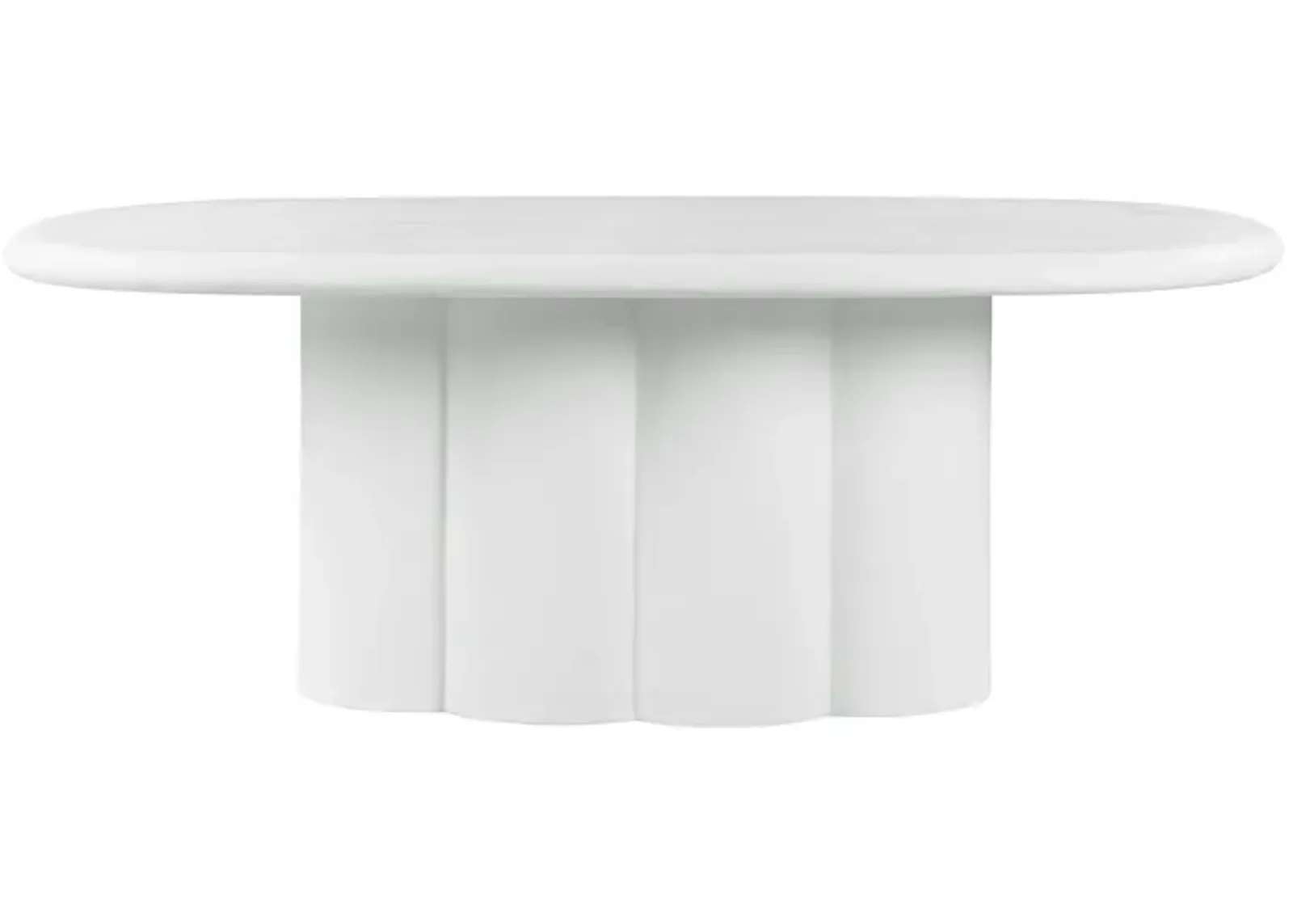 Elika White Faux Plaster Oval Dining Table