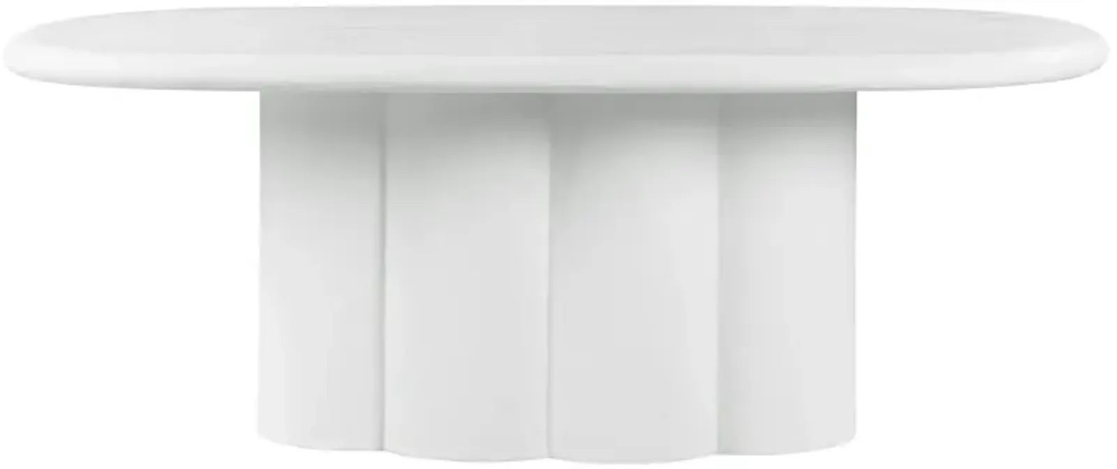 Elika White Faux Plaster Oval Dining Table