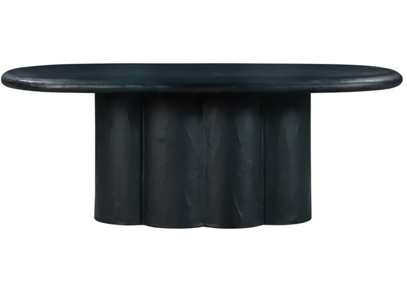 Elika Black Faux Plaster Oval Dining Table