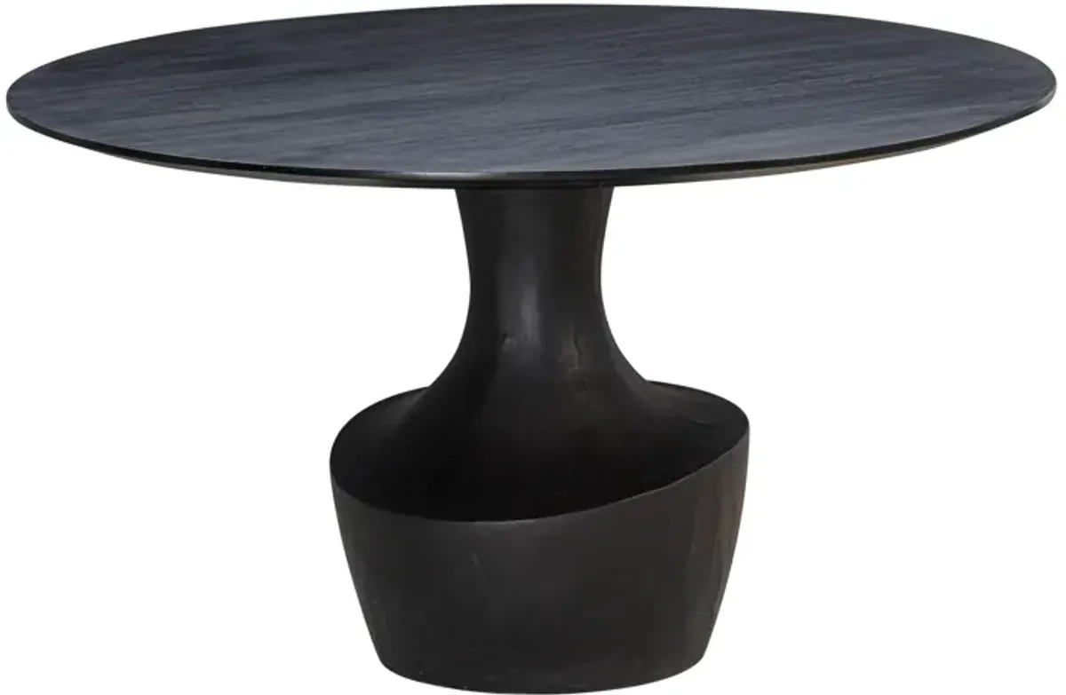 Gevra Black Acacia & Faux Plaster Dining Table