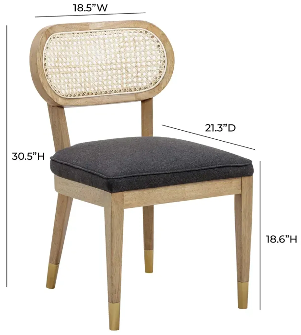 Cosette Black Performance Linen Dining Chair