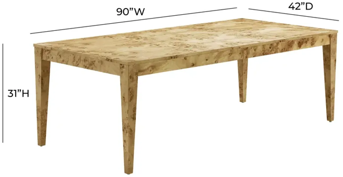 Brandyss Natural Burl Rectangular Dining Table