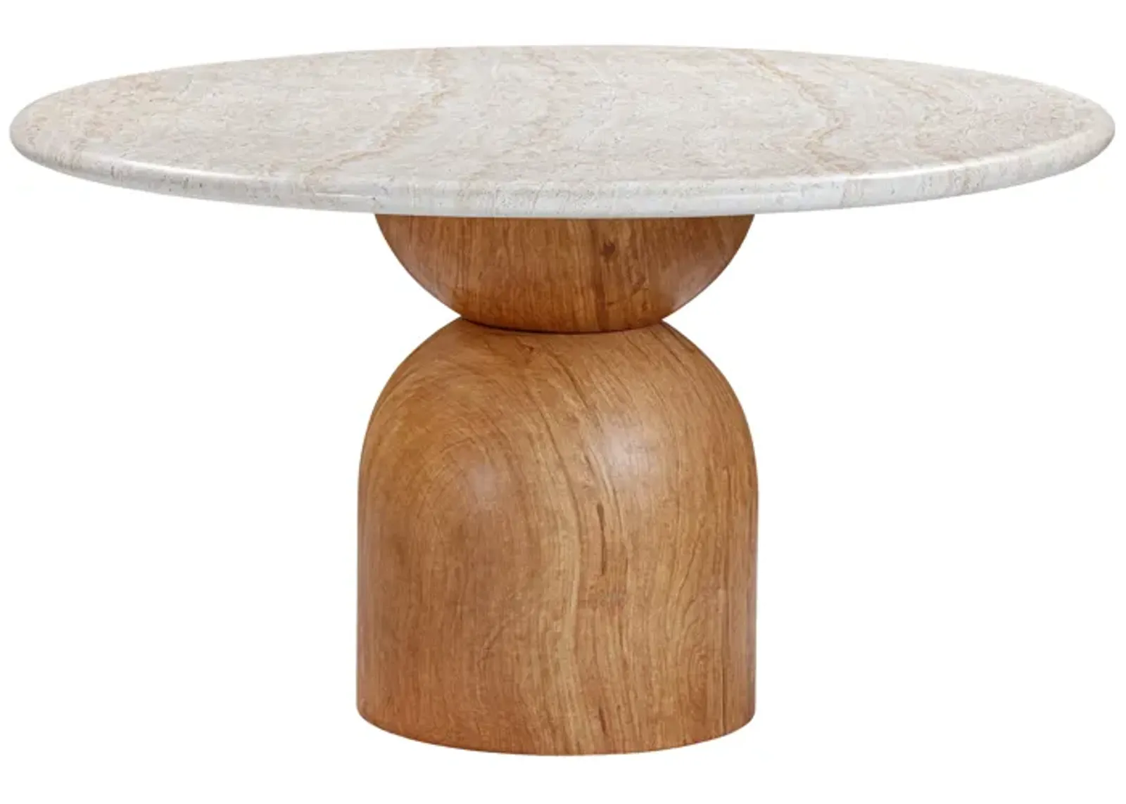 Cynthia Travertine Concrete Indoor / Outdoor 54" Round Dining Table