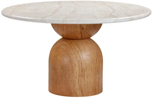 Cynthia Travertine Concrete Indoor / Outdoor 54 inch Round Dining Table