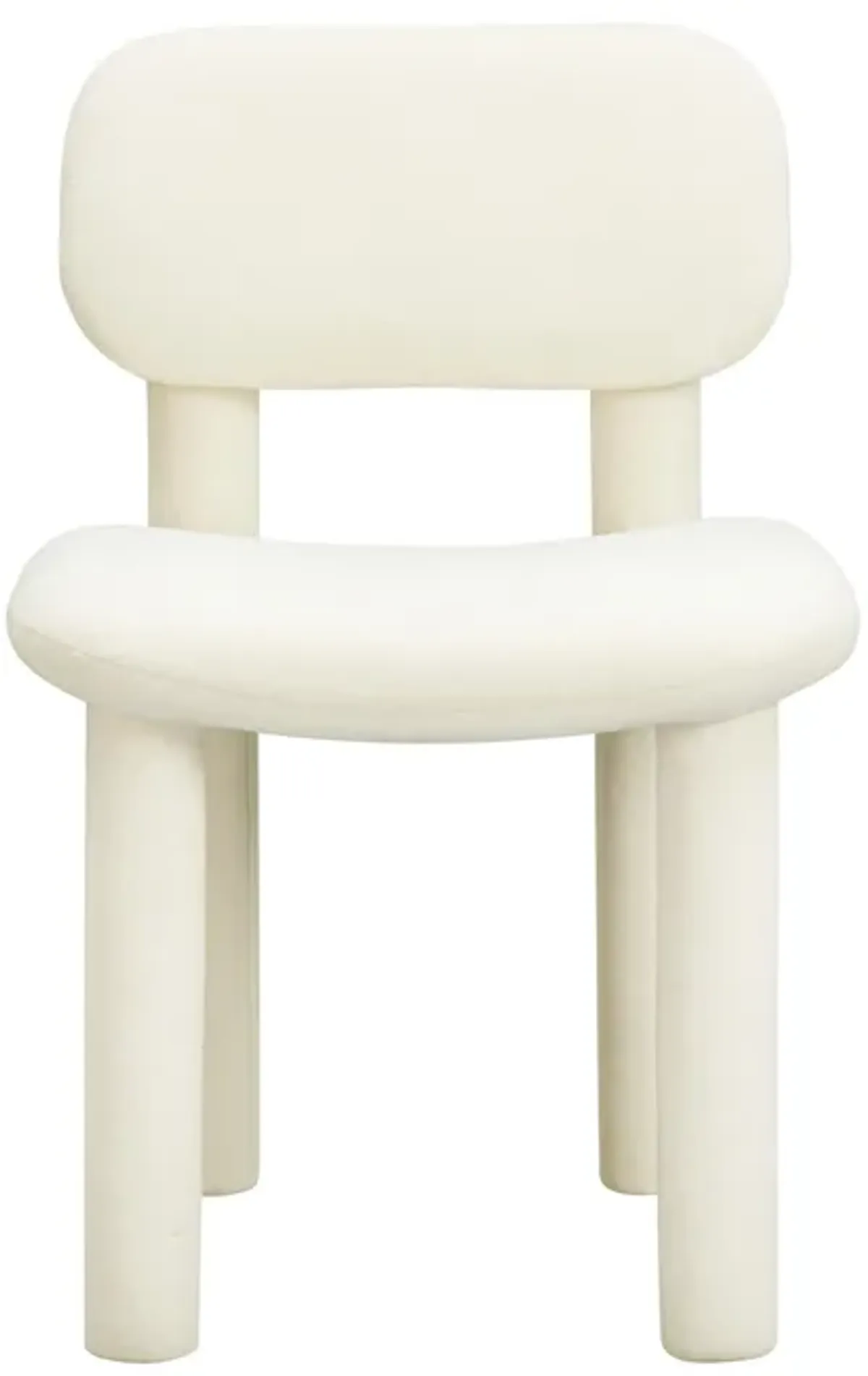 Elise Ivory White Performance Velvet Dining Chair