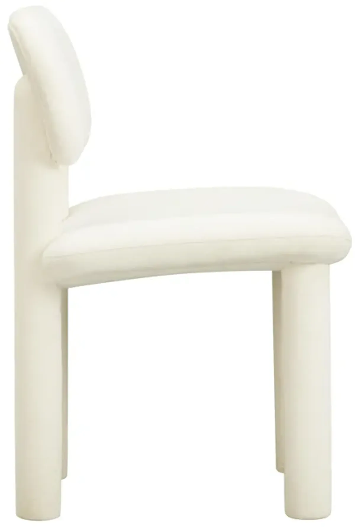 Elise Ivory White Performance Velvet Dining Chair