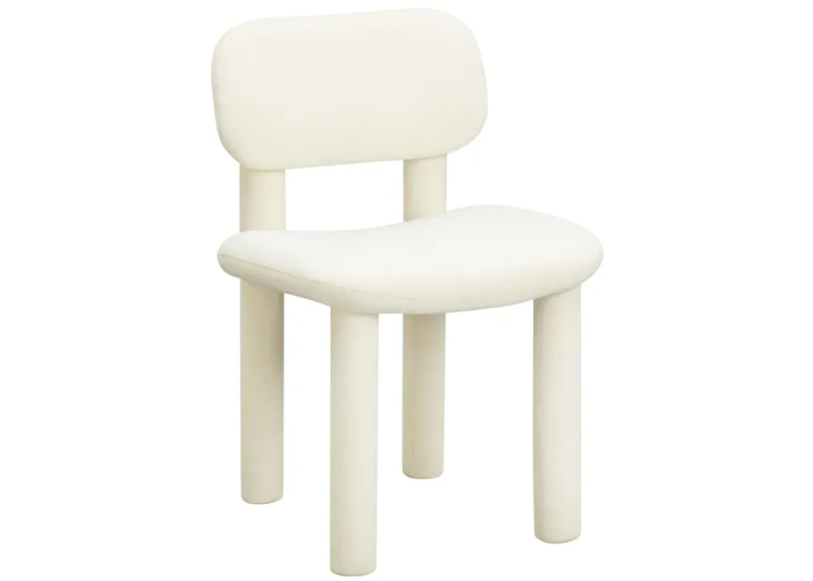 Elise Ivory White Performance Velvet Dining Chair