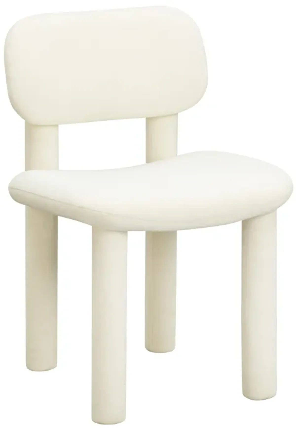 Elise Ivory White Performance Velvet Dining Chair