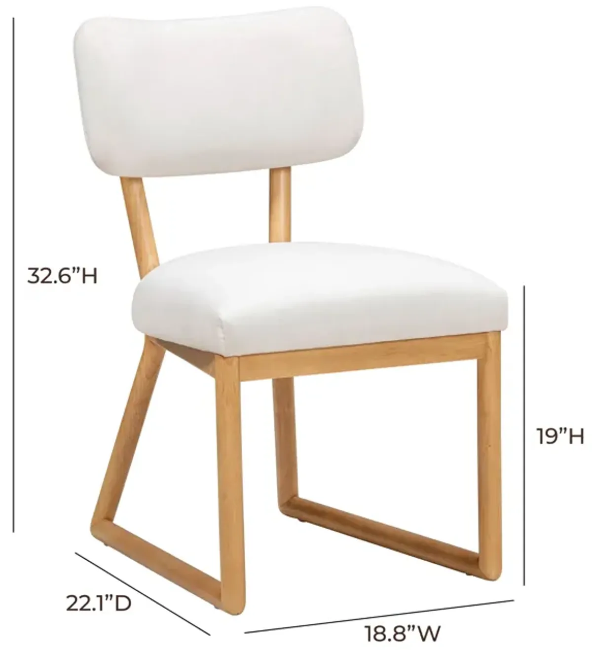 Bobbie Cream Performance Upcycled Fabric Dining Chair