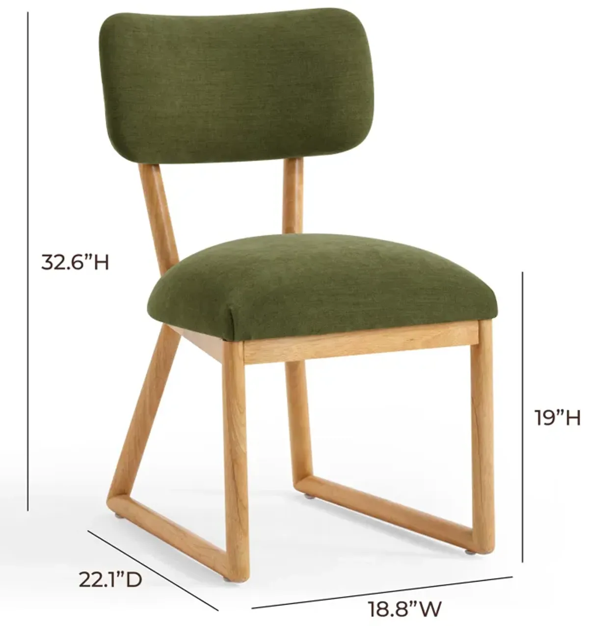 Bobbie Green Performance Upcycled Fabric Dining Chair