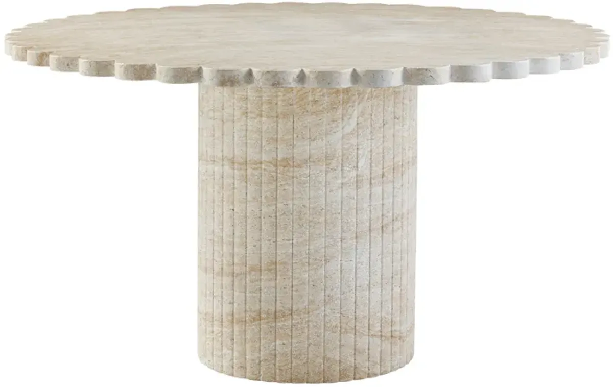 Blossom Washed Travertine Finish Indoor / Outdoor 54 inch Round Dining Table