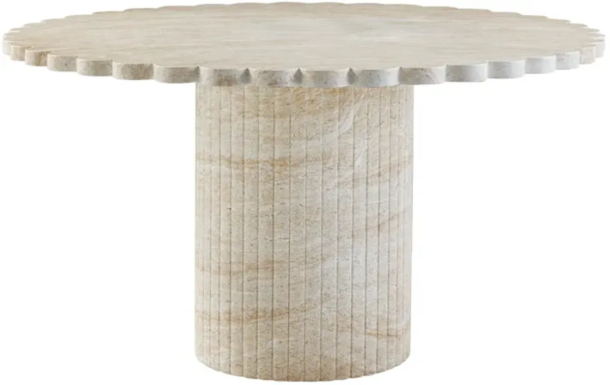 Blossom Washed Travertine Finish Indoor / Outdoor 54" Round Dining Table