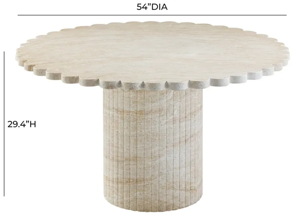 Blossom Washed Travertine Finish Indoor / Outdoor 54" Round Dining Table