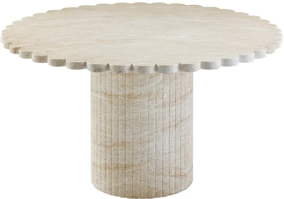 Blossom Washed Travertine Finish Indoor / Outdoor 54" Round Dining Table