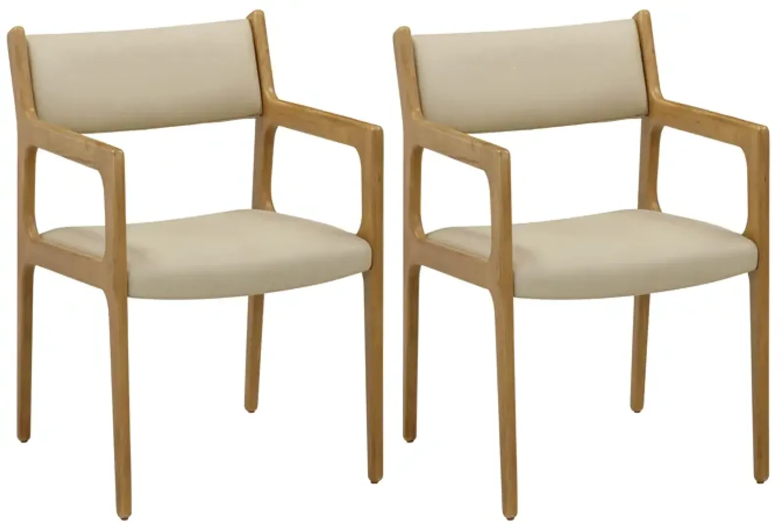 Ari Cream Performance Vegan Leather Dining Chair - Set of 2