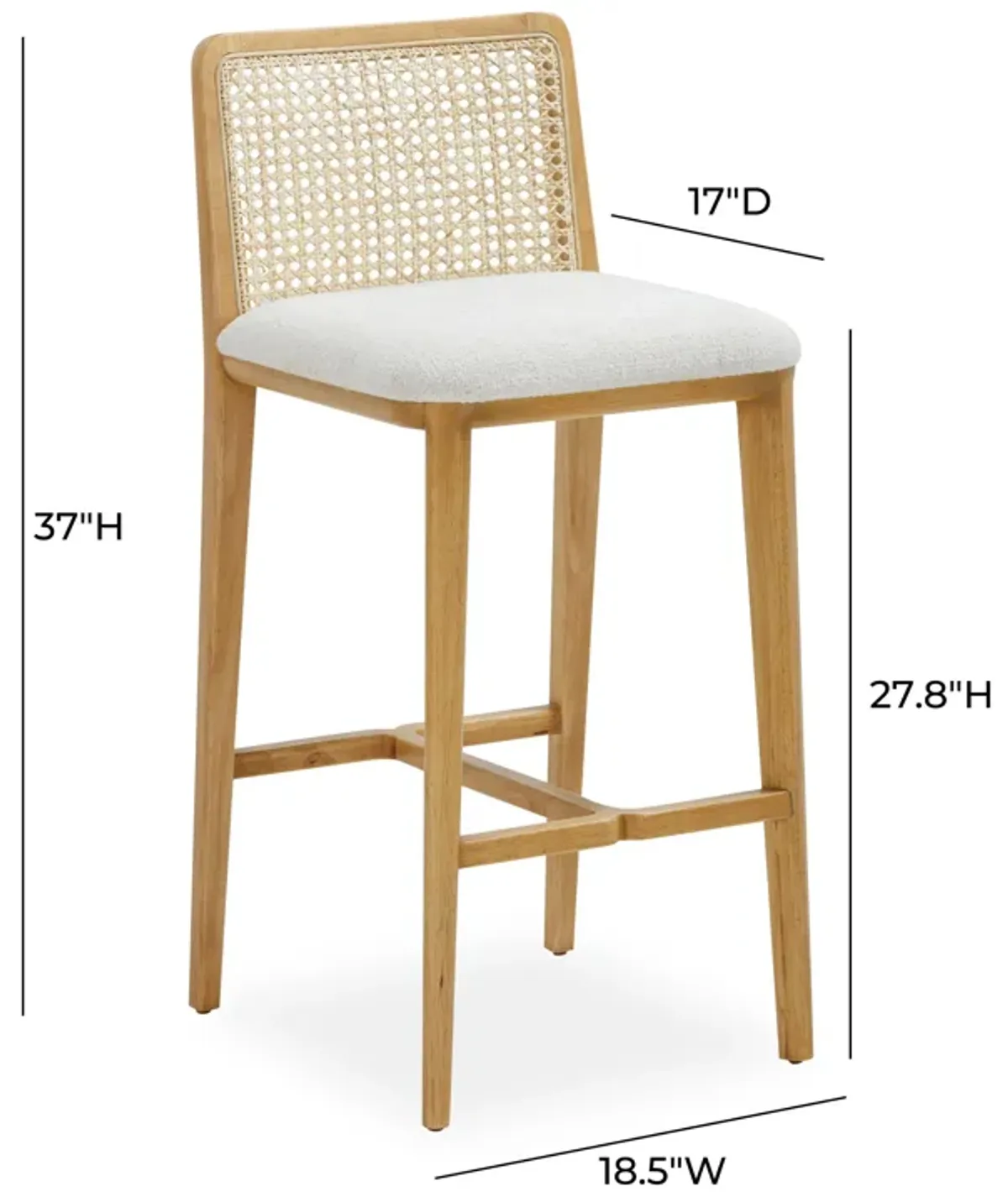 Gerri Performance Tweed and Rattan Counter Stool