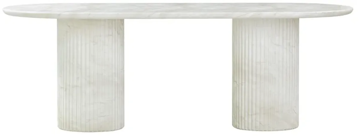 Brut White Marble Pattern Indoor/Outdoor Dining Table