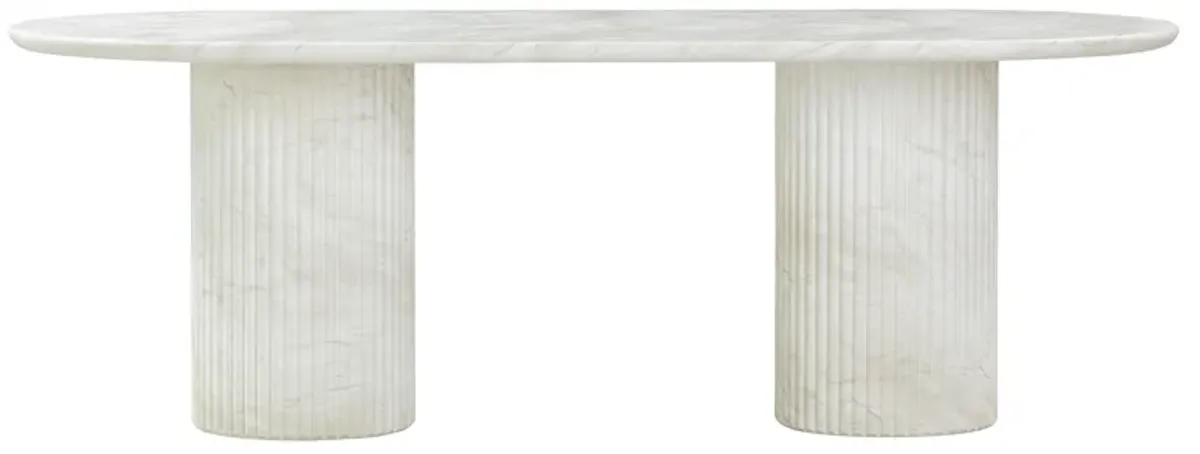 Brut White Marble Pattern Indoor/Outdoor Dining Table