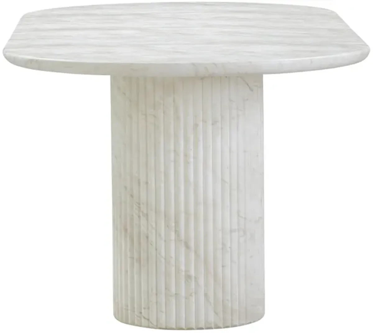 Brut White Marble Pattern Indoor/Outdoor Dining Table