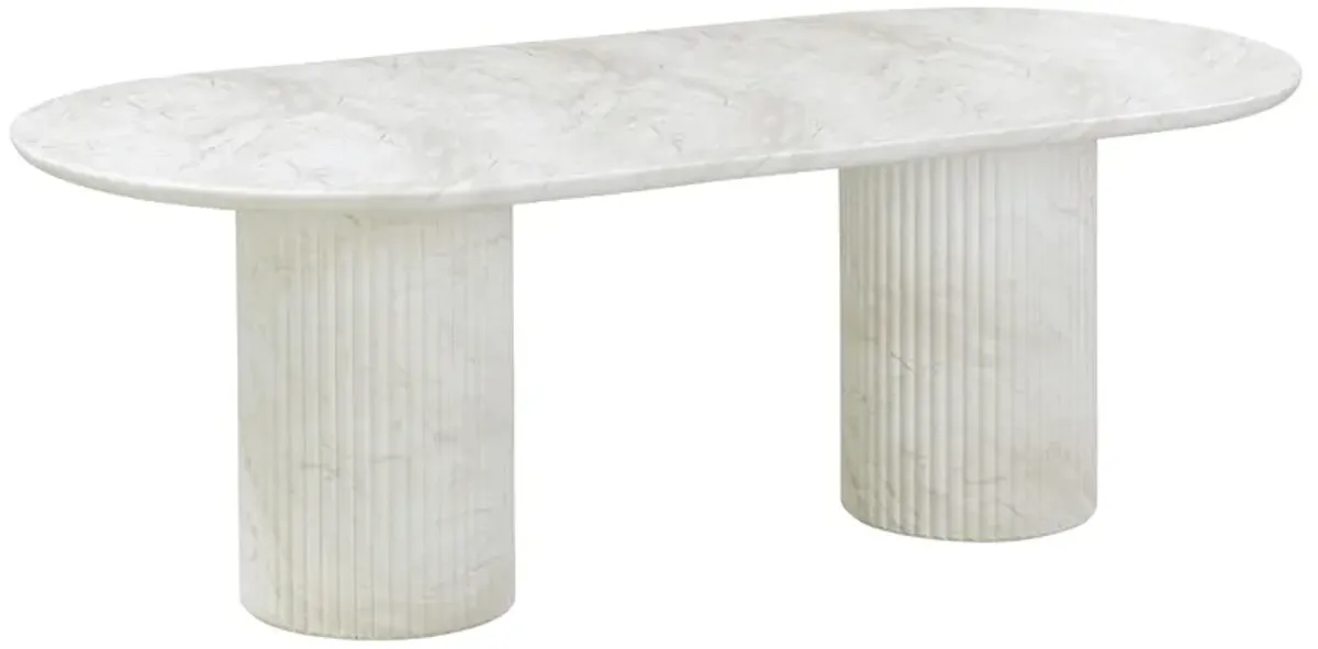 Brut White Marble Pattern Indoor/Outdoor Dining Table