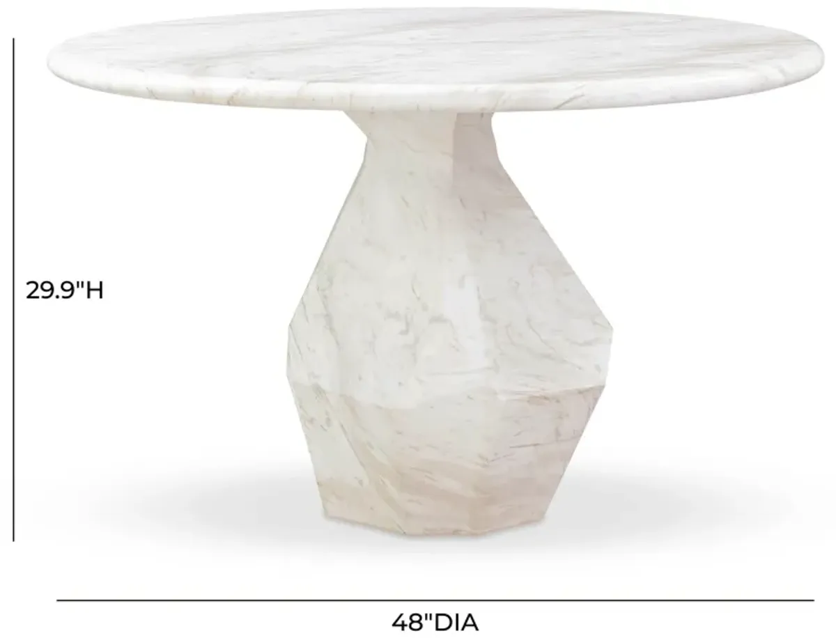 Esme Faux Marble 48" Round Dining Table