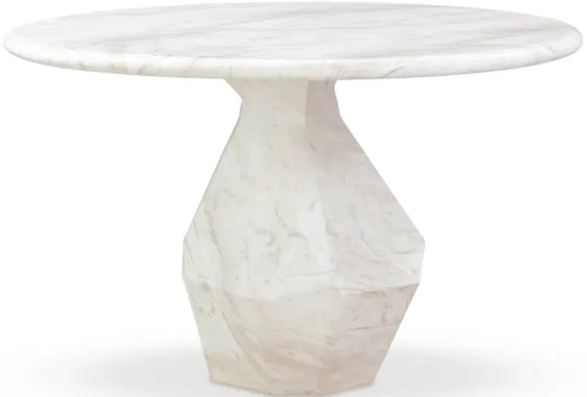 Esme Faux Marble Indoor/Outdoor 48" Round Dining Table