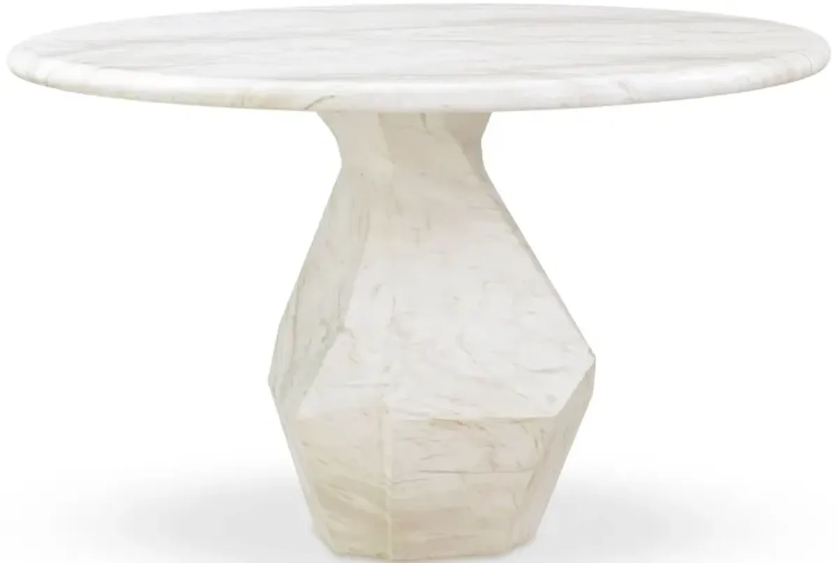 Esme Faux Marble Indoor/Outdoor 48" Round Dining Table