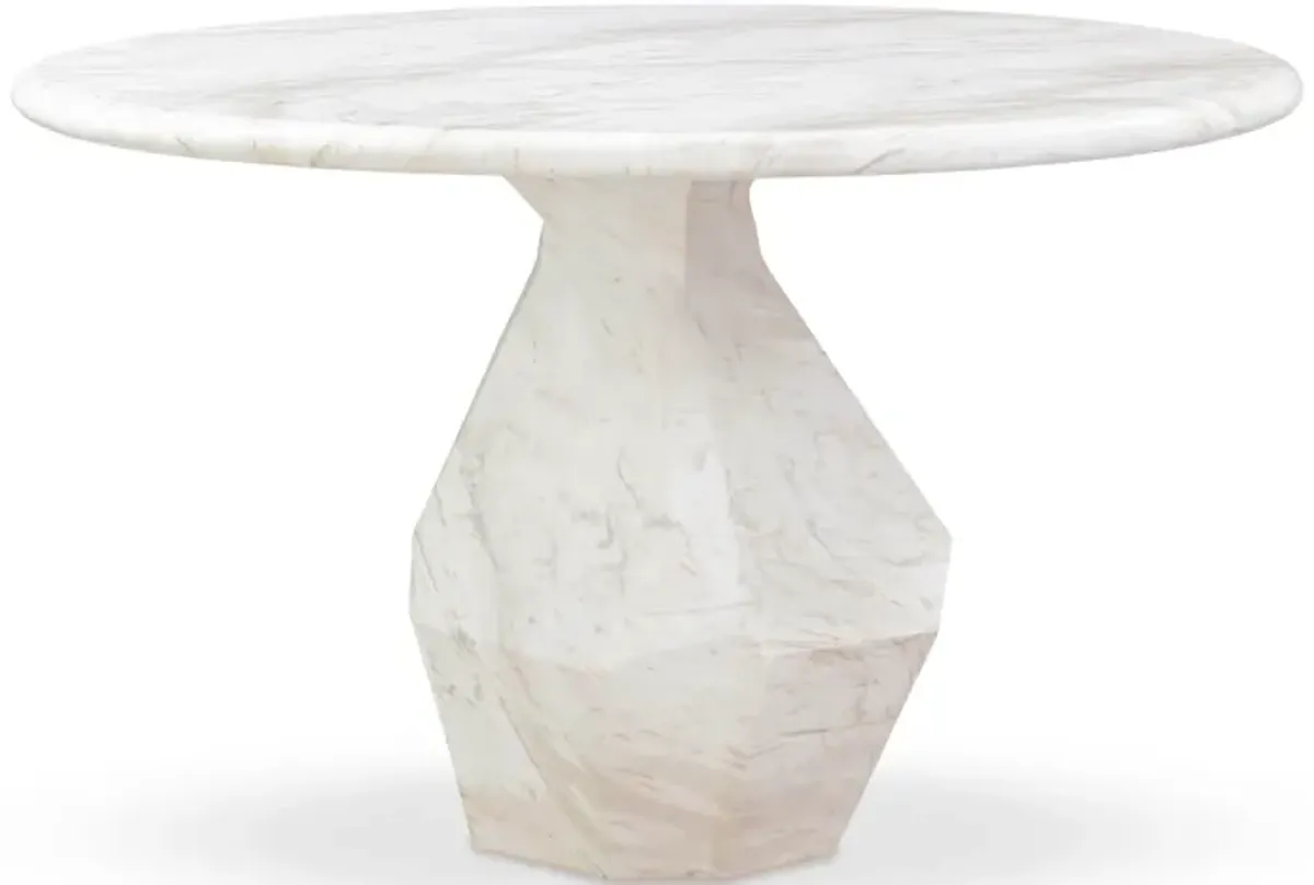 Esme Faux Marble 48" Round Dining Table