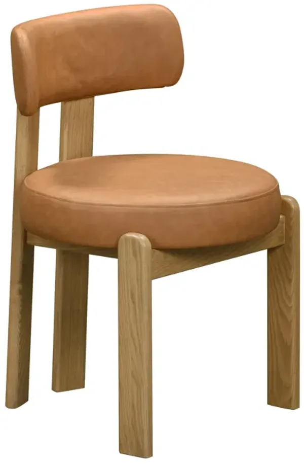 Odessa Saddle Brown Vegan Leather Dining Chair