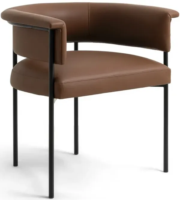 Taylor Saddle Brown Performance Vegan Leather Dining Chair