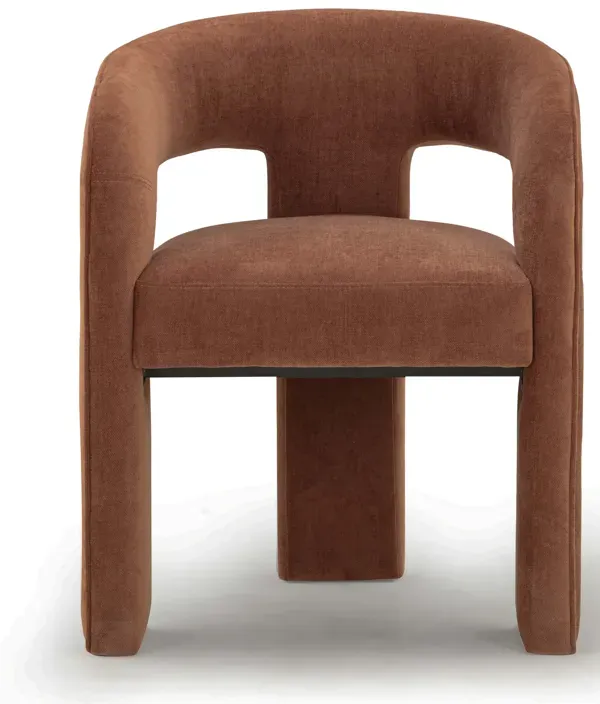 Malone Rust Red Performance Chenille Dining Chair