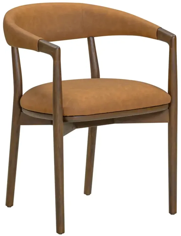 Vina Brown Vegan Leather Dining Chair