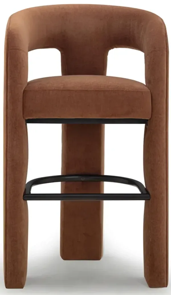 Malone Rust Red Performance Fabric Bar Stool