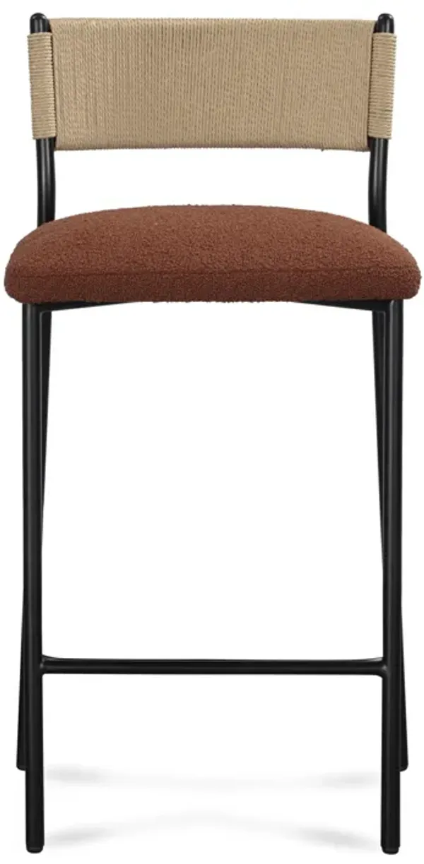 Celine Maroon Performance Boucle Counter Stool