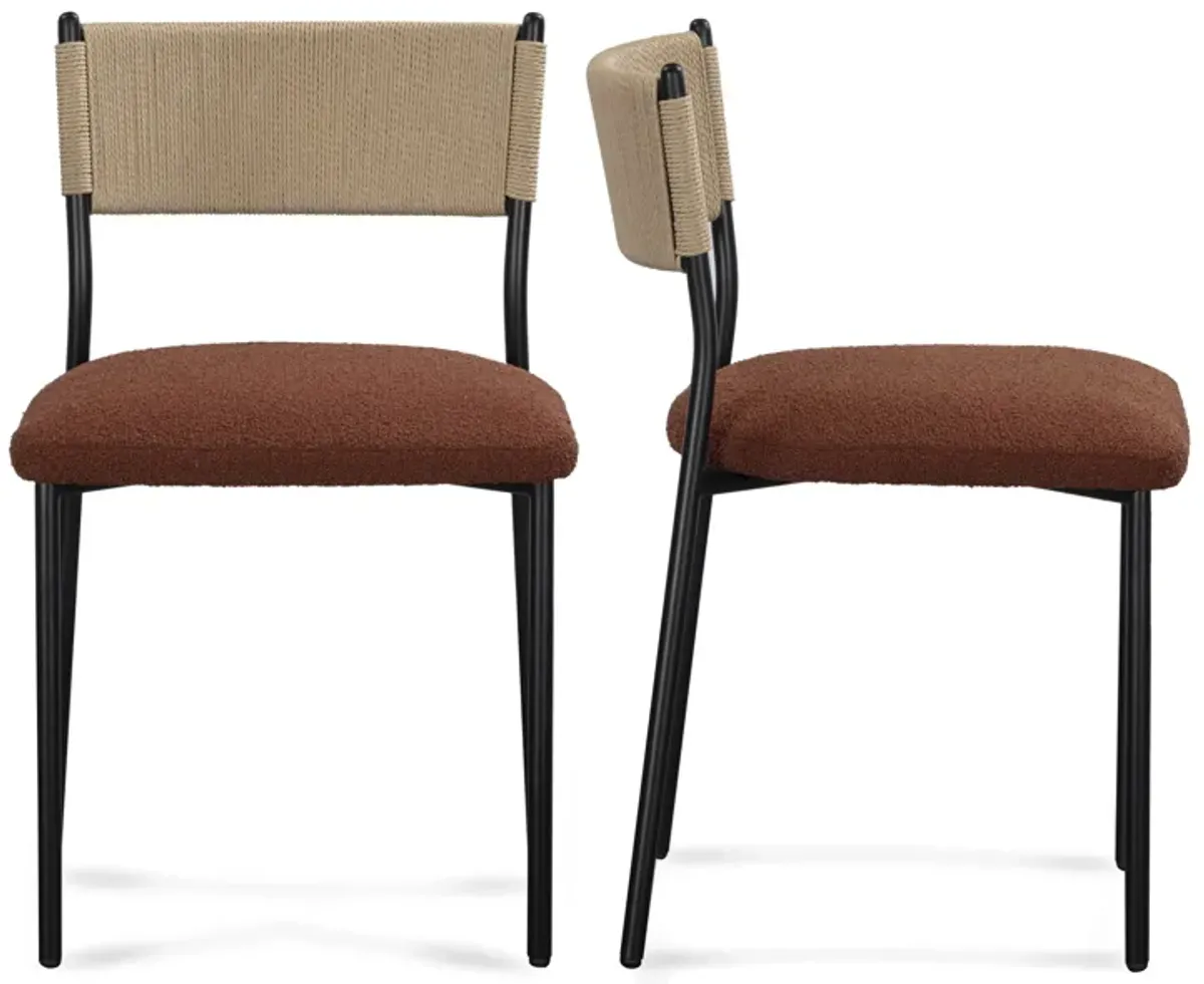 Celine Maroon Performance Boucle Dining Chair - Set of 2