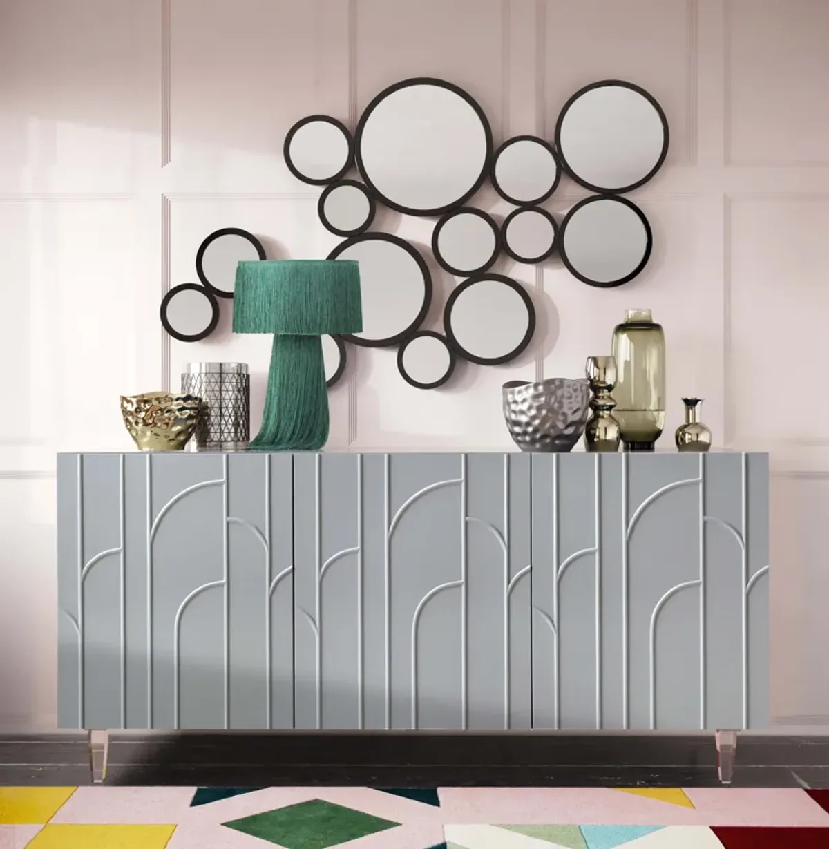 Deco Grey Lacquer Buffet