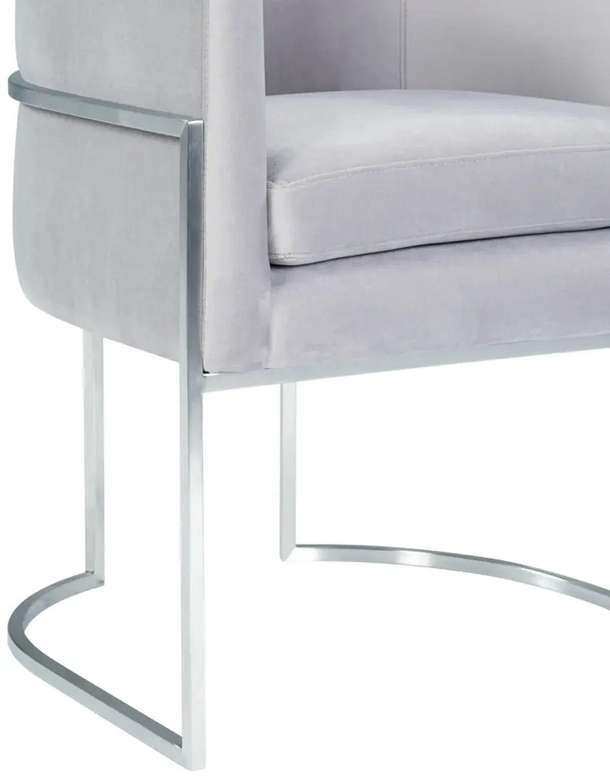 Giselle Grey Velvet Dining Chair with Silver Leg