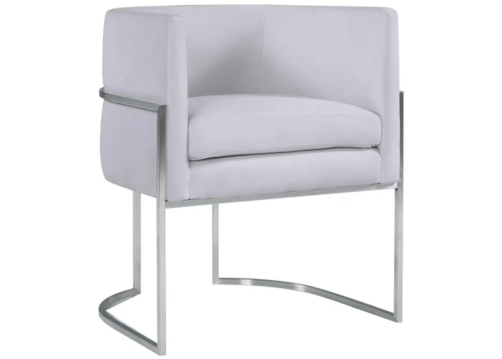 Giselle Grey Velvet Dining Chair with Silver Leg