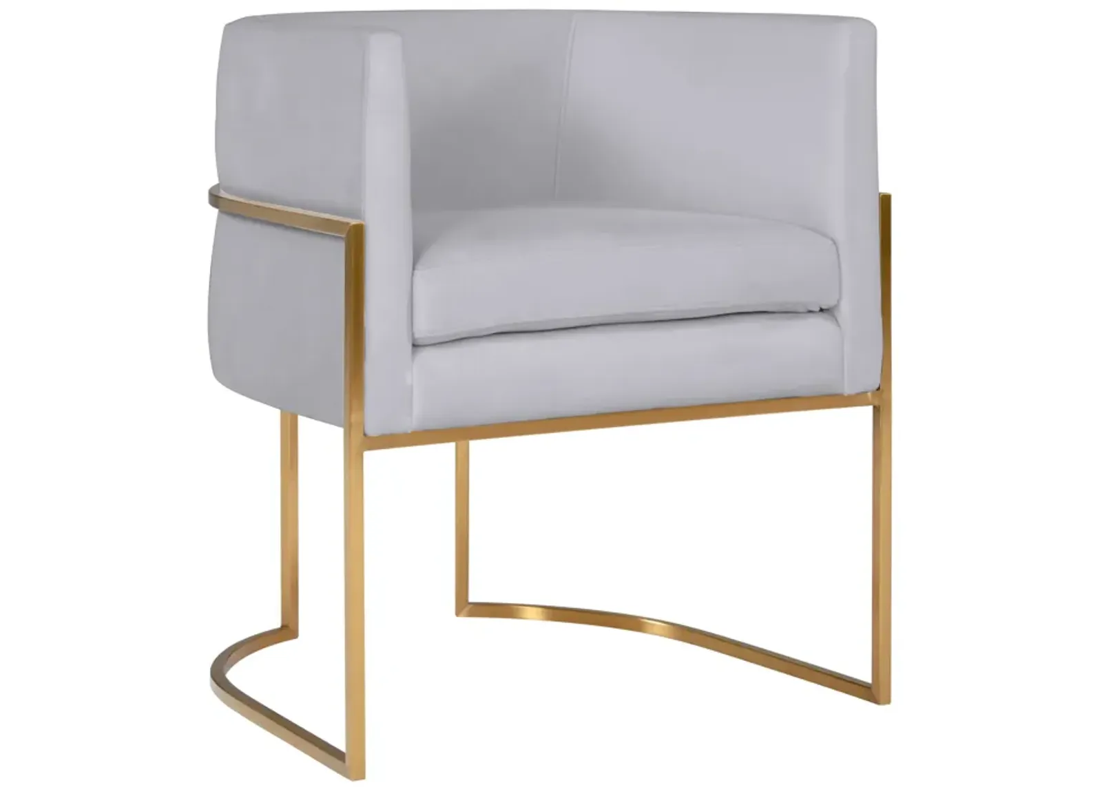 Giselle Grey Velvet Dining Chair with Gold Leg