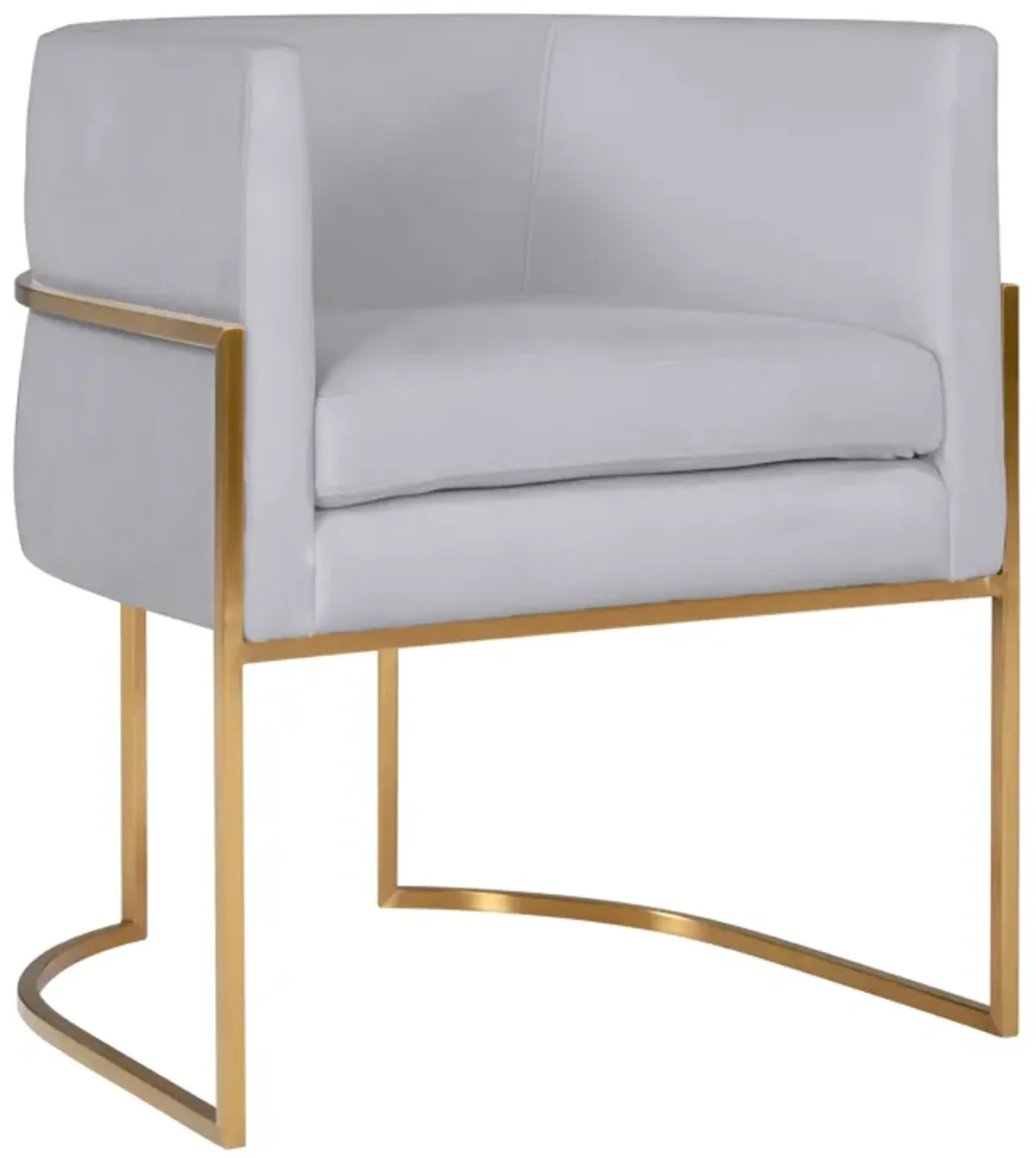 Giselle Grey Velvet Dining Chair with Gold Leg