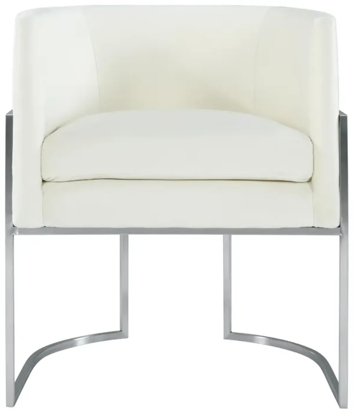 Giselle Cream Velvet Dining Chair Silver Leg