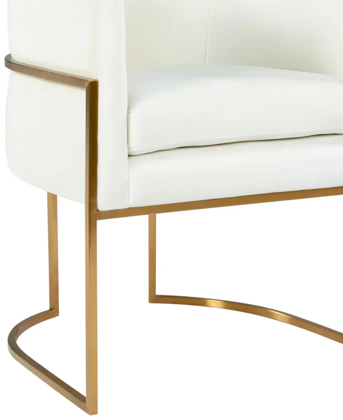 Giselle Cream Velvet Dining Chair Gold Leg