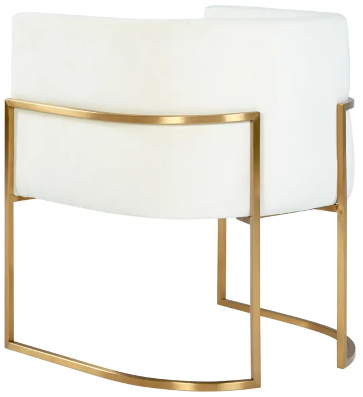 Giselle Cream Velvet Dining Chair Gold Leg