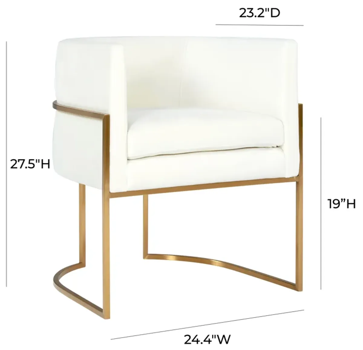 Giselle Cream Velvet Dining Chair Gold Leg